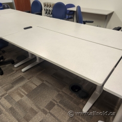 Allsteel 66 x 30 in Off White Desk Training Worktable with Legs
